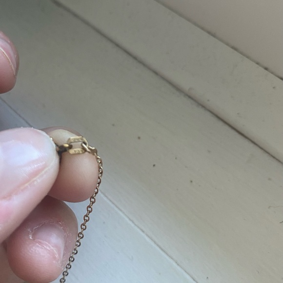 solid 10k gold baroque pearl necklace🐚 46cm - Picture 5 of 6